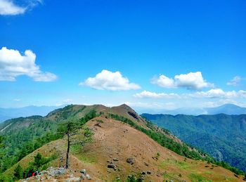 Scenic view of landscape against cloudy sky