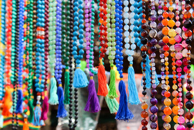 Colorful glass rosary on indian market