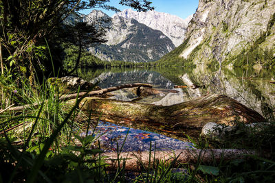 Scenic view of lake against mountains