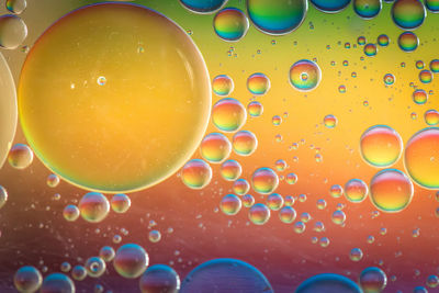 Close-up of bubbles in water