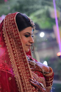 Portrait of woman wearing traditional clothing