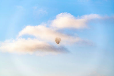 Low angle view of hot air balloon against sky