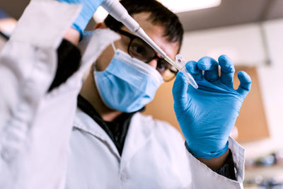 Male scientist working in laboratory