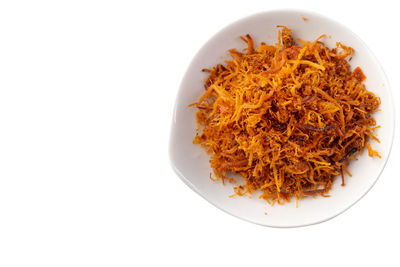 High angle view of noodles in plate