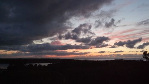 Scenic view of dramatic sky during sunset