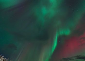 Low angle view of rainbow against sky at night