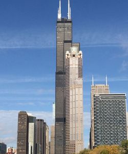 Willis tower against sky in city