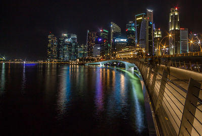City lit up at night