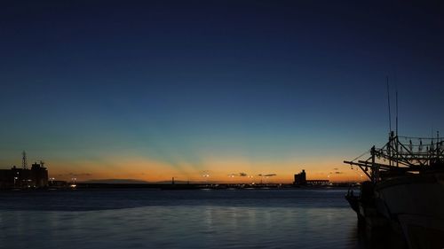 Scenic view of sea at sunset