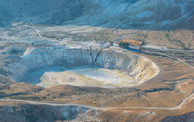 Volcanic crater stefanos in the lakki valley of the island nisyros greece