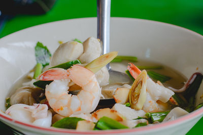 Close-up of meal served in plate