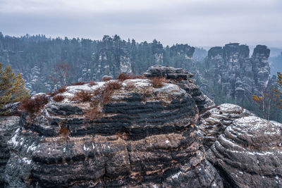 Panoramic view of the elbe sandstone mountains, germany.