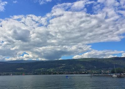 View of sea against cloudy sky