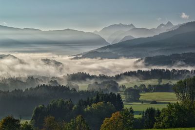 Scenic view of mountains against sky