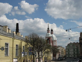 Low angle view of buildings against sky