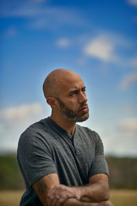 Man looking away outdoors