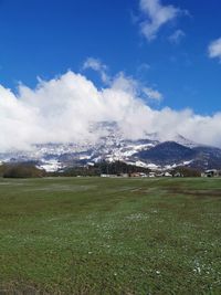 Scenic view of field against sky