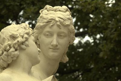 Close-up of angel statue in park