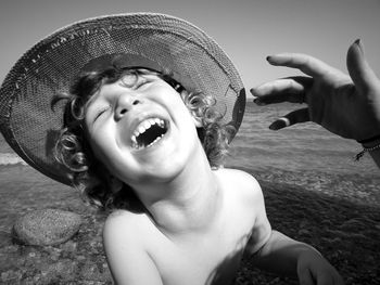 Portrait of boy wearing hat