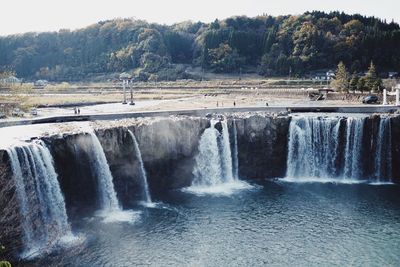 Scenic view of waterfall