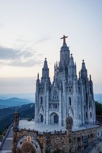 Low angle view of temple building against sky