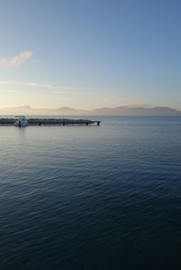 Scenic view of sea at sunset