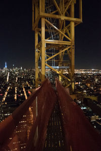 City lit up at night