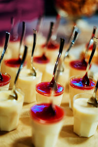 Close-up of ice cream on table