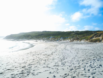 Scenic view of beach against sky