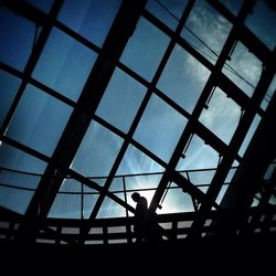 Low angle view of modern building against sky