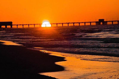 Scenic view of beach during sunset