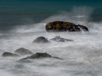 Rock formation in sea