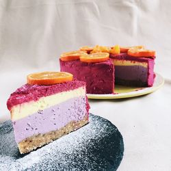 Close-up of cake on table