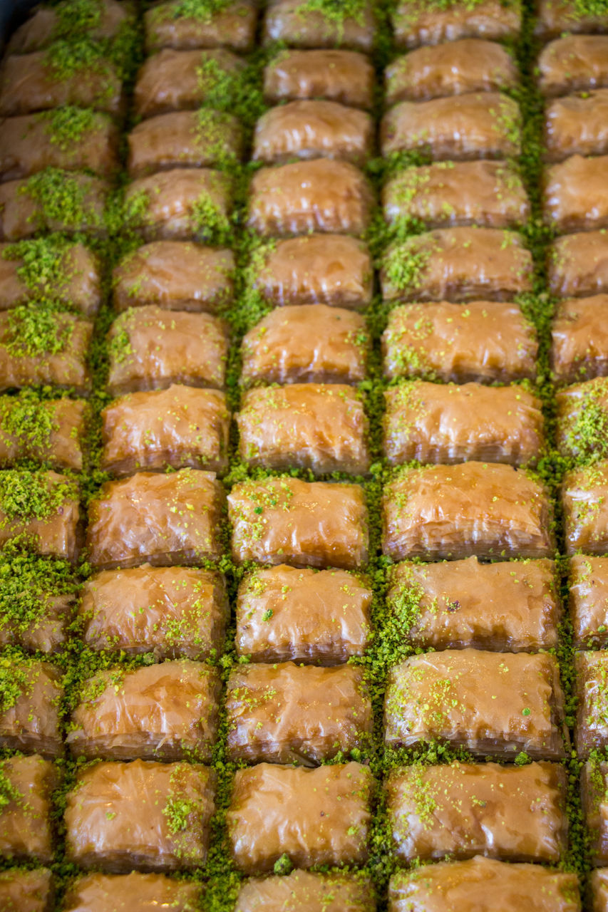 HIGH ANGLE VIEW OF BREAD ON STONE