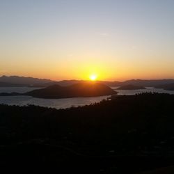 Scenic view of sea at sunset