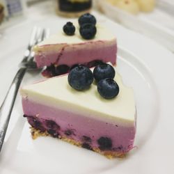 Close-up of cakes in plate