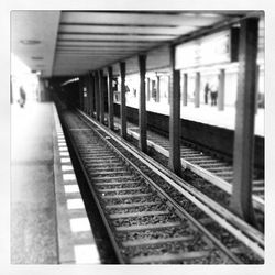 Train at railroad station platform