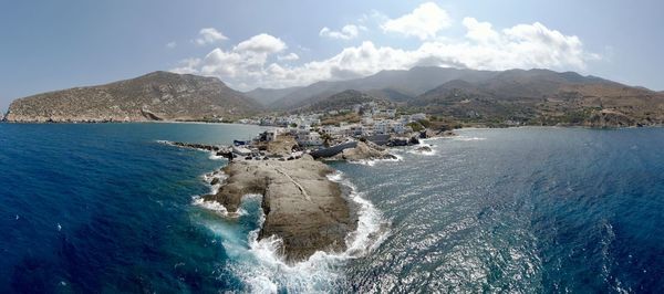 High angle view of sea against sky