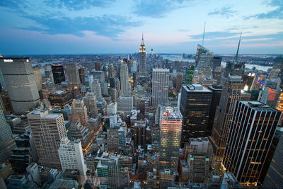 Aerial view of buildings in city