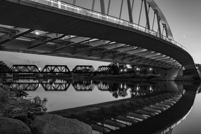 Low angle view of bridge over river against sky