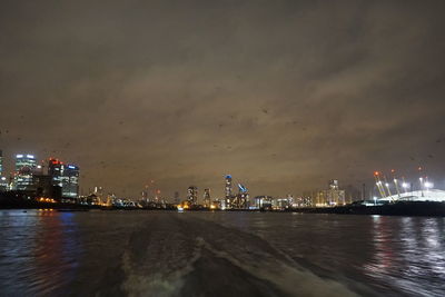Illuminated city at night
