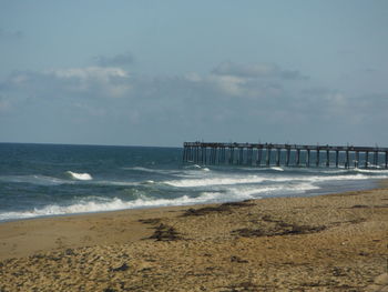 Scenic view of beach against sky