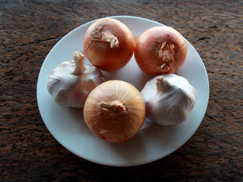 High angle view of eggs in container on table