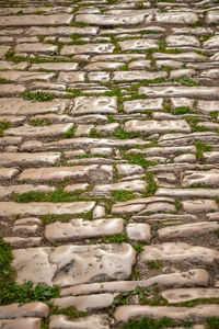 High angle view of stones on land