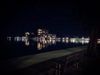 Illuminated city at night