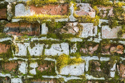 Full frame shot of weathered brick wall