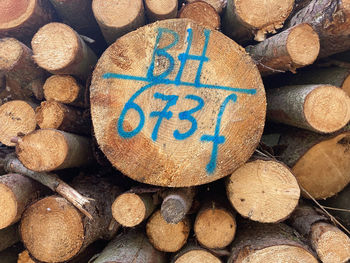 Full frame shot of firewood