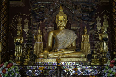 Statue of buddha in building