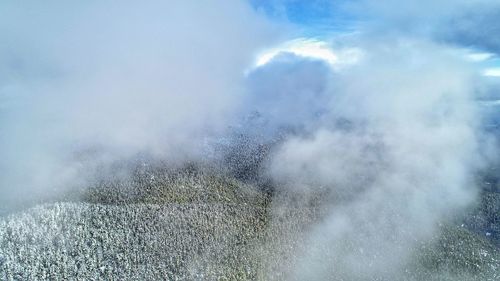 Aerial view of clouds over landscape