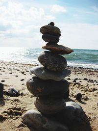 Stack of stones on beach